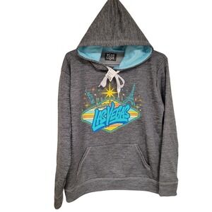 Las Vegas Womens Hoodie Sz M Gray/Teal Pullover Sweatshirt NWT